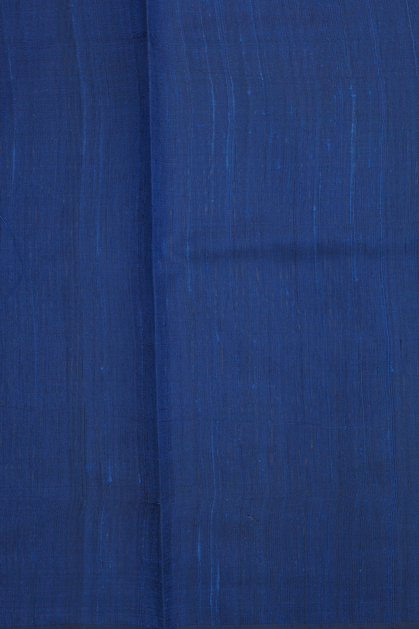 Jute Saree In Oxford Blue With Temple Design