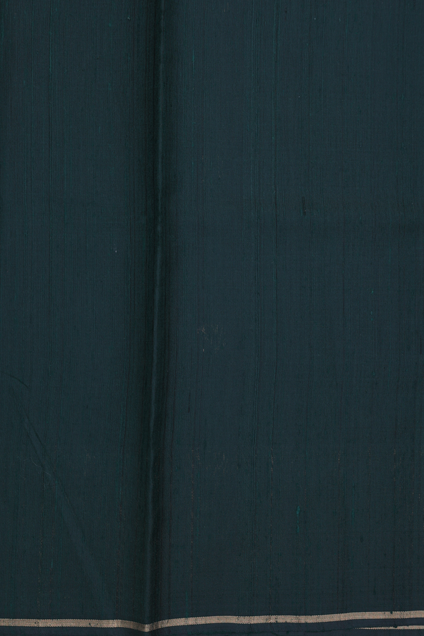 Jute Saree In Dark Green With Floral Buttas