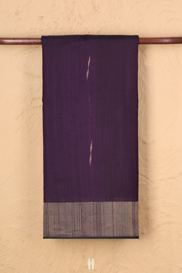 Jute Saree In Deep Purple With Malli Moggu Buttas