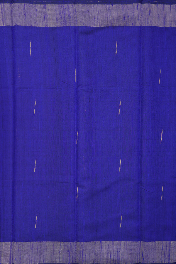 Jute Saree In Indigo Blue With Allover Buttas