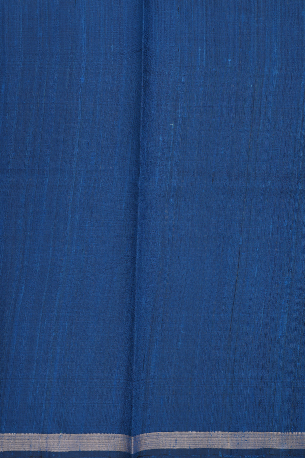 Jute Saree In Blue With Stripes Design