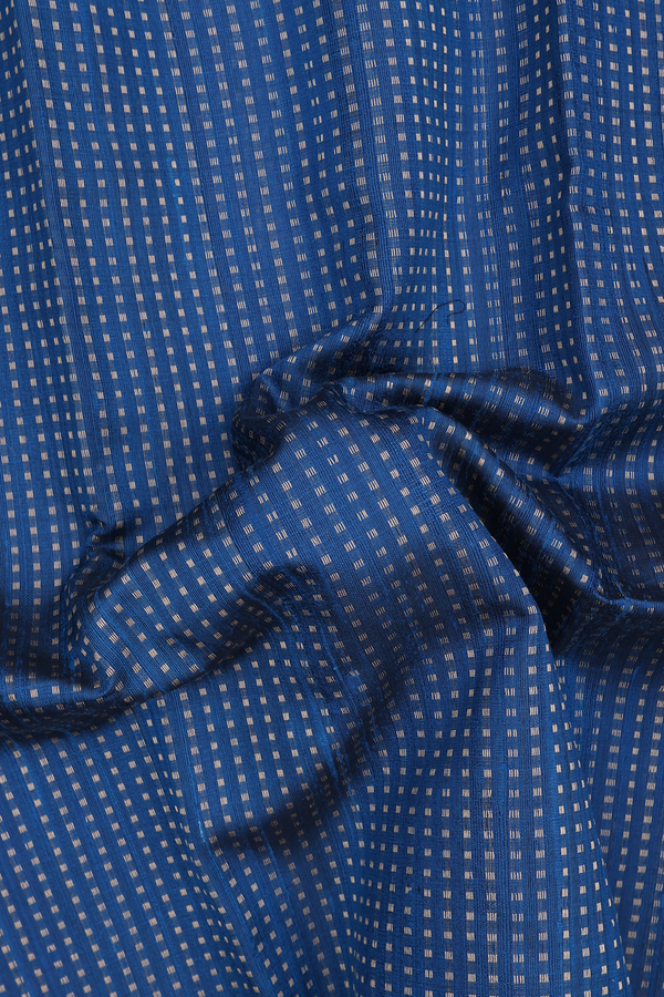 Jute Saree In Blue With Stripes Design