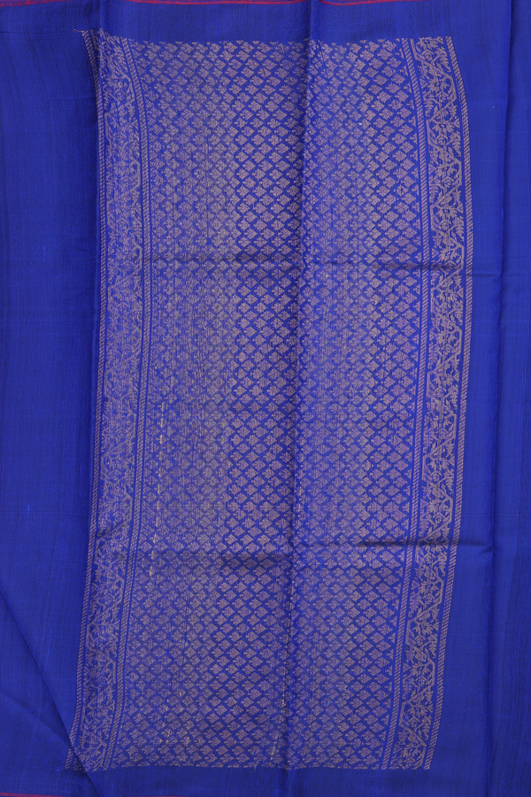 Jute Saree In Royal Blue With Zari Motifs