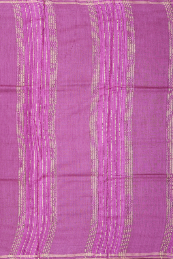 Jute Saree In Pink With Checks Design