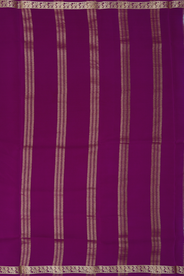 Mysore Silk Saree In Light Blue With Contrast Border