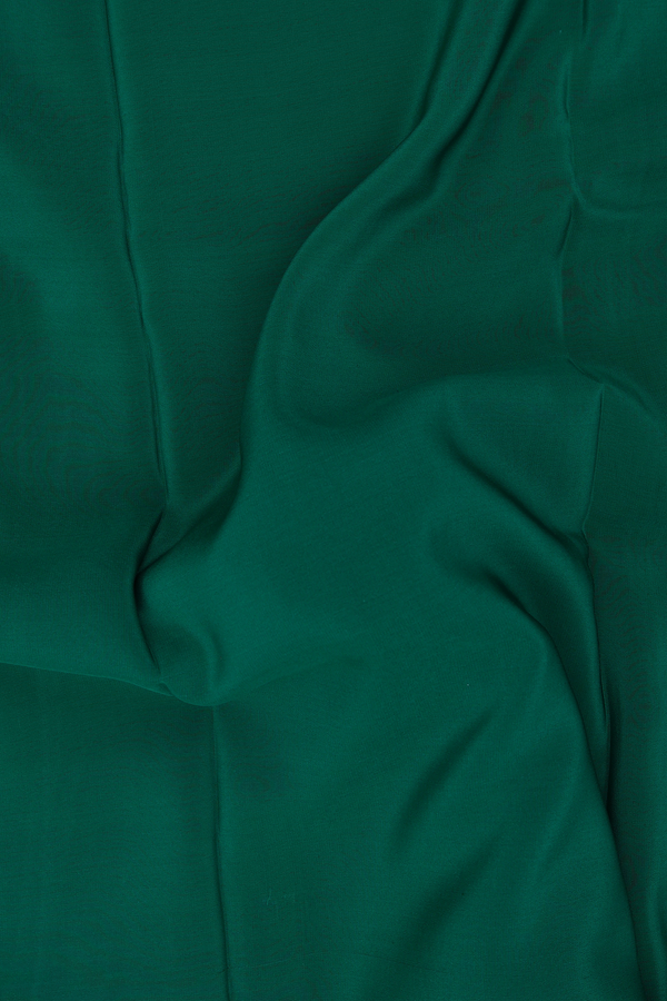 Mysore Silk Saree In Emerald Green With Zari Border