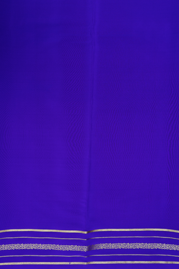 Mysore Silk Saree In Indigo Blue With Stripes Design