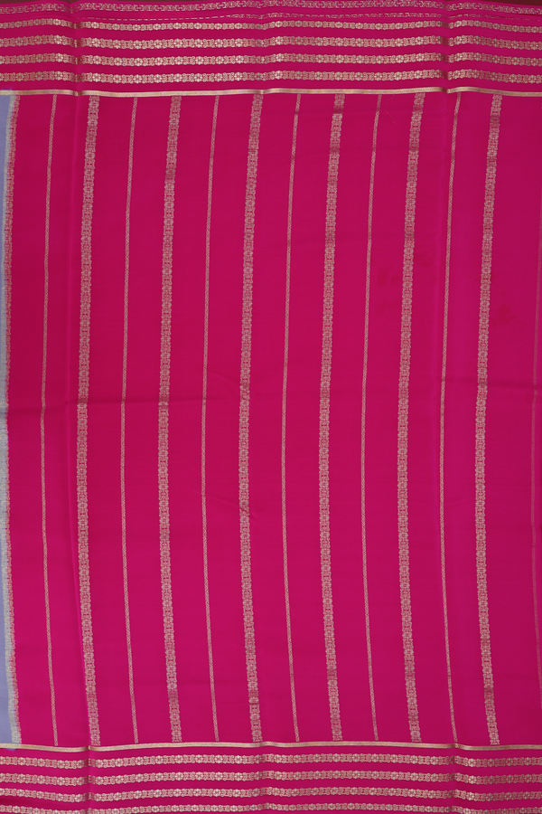 Mysore Silk Saree In Grey With Contrast Border