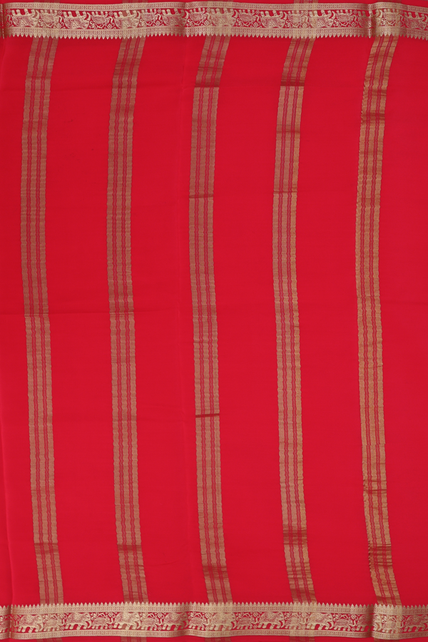 Mysore Silk Saree In Light Pink With Contrast Border
