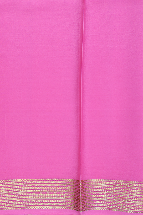 Mysore Silk Saree In Pink With Zari Border