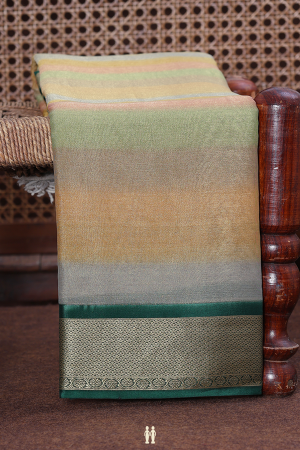 Mysore Silk Saree In Multicolor With Stripes Design