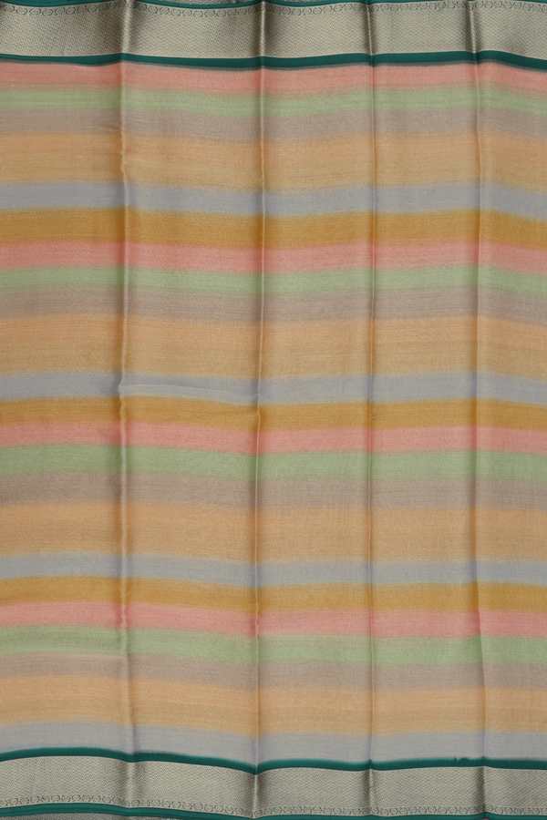 Mysore Silk Saree In Multicolor With Stripes Design