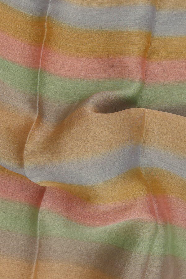 Mysore Silk Saree In Multicolor With Stripes Design