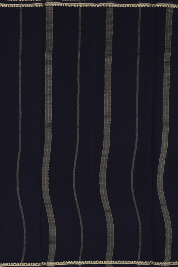 Mysore Silk Saree In Black With Paisley Border