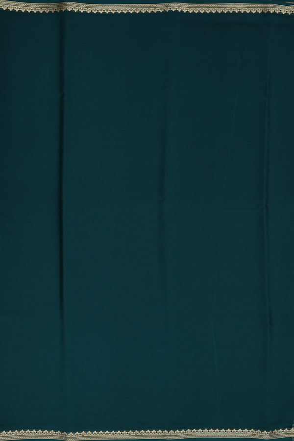 Mysore Silk Saree In Plain Forest Green With Floral Border