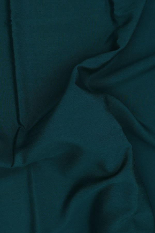 Mysore Silk Saree In Plain Forest Green With Floral Border