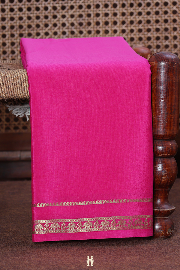 Mysore Silk Saree In Dark Pink With Zari Border