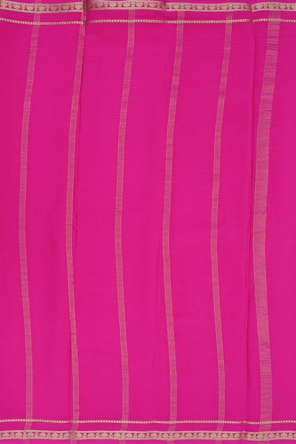 Mysore Silk Saree In Dark Pink With Zari Border