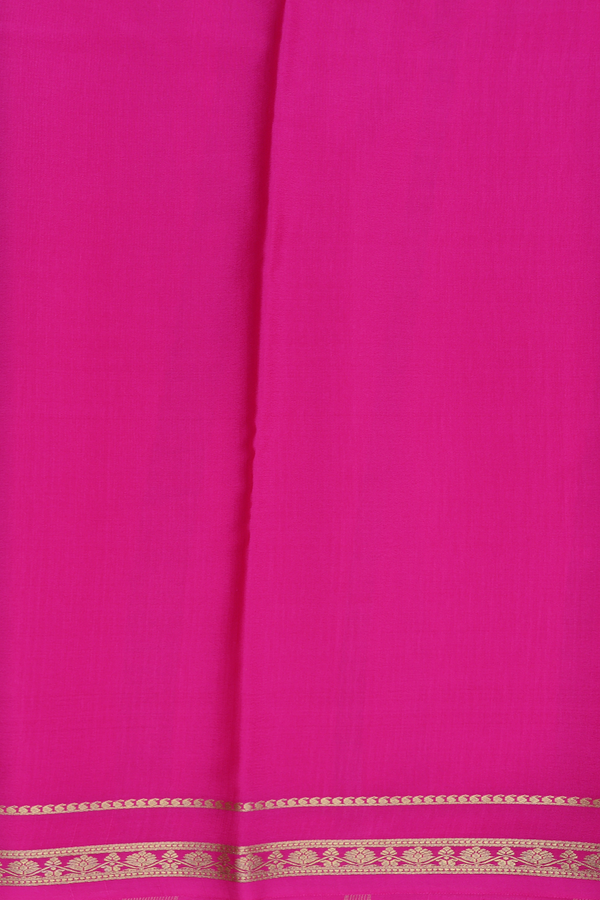 Mysore Silk Saree In Dark Pink With Zari Border