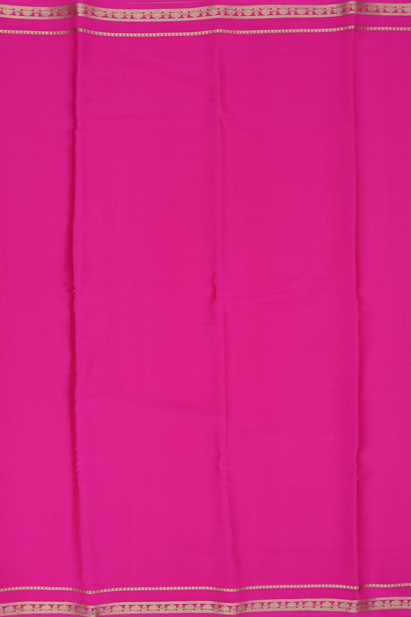 Mysore Silk Saree In Dark Pink With Zari Border