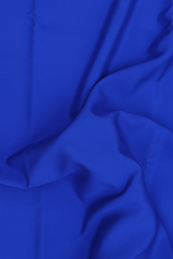Mysore Silk Saree Plain Blue With Cow Border
