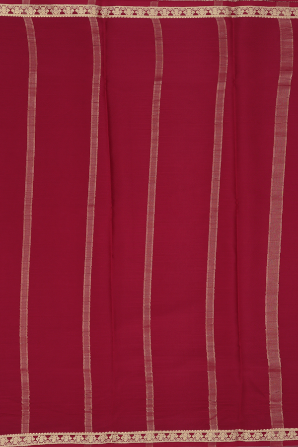 Mysore Silk Saree In Plain Red With Iruthalai Pakshi Border