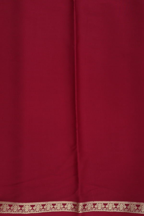 Mysore Silk Saree In Plain Red With Iruthalai Pakshi Border
