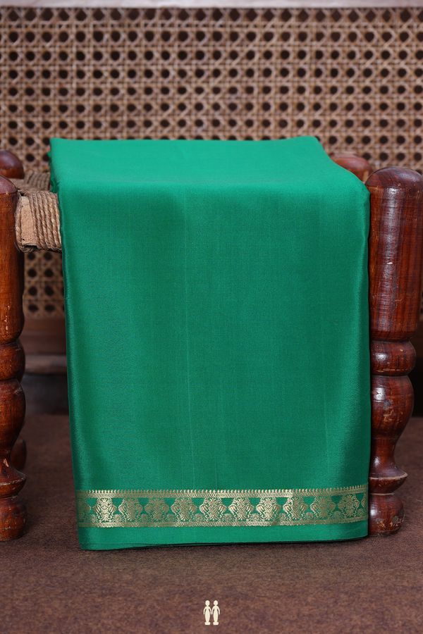 Mysore Silk Saree Plain Green With Iruthalai Pakshi Border