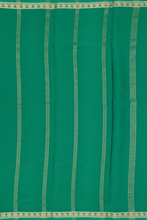 Mysore Silk Saree Plain Green With Iruthalai Pakshi Border