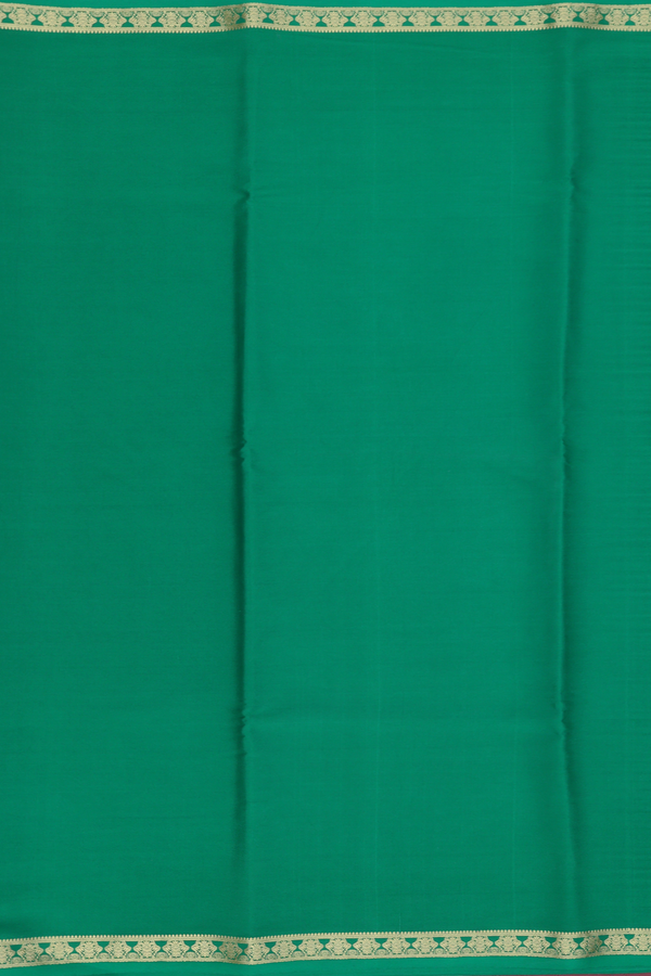 Mysore Silk Saree Plain Green With Iruthalai Pakshi Border