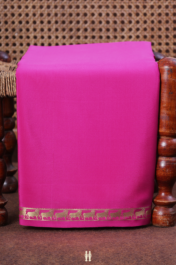 Mysore Silk Saree In Magenta With Zari Border