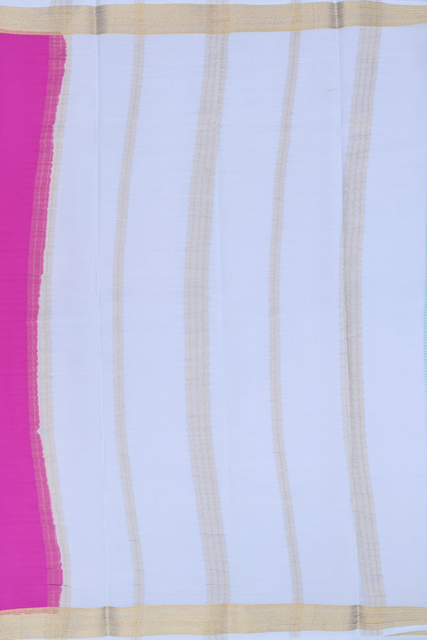 Mysore Silk Saree Plain Pink With Contrast Border