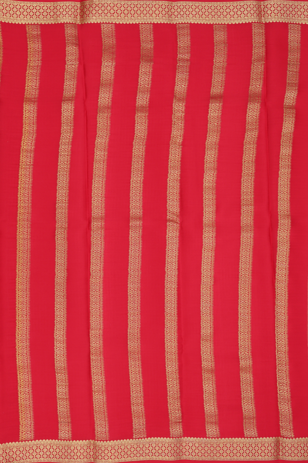 Mysore Silk Saree In Red With Checks Design