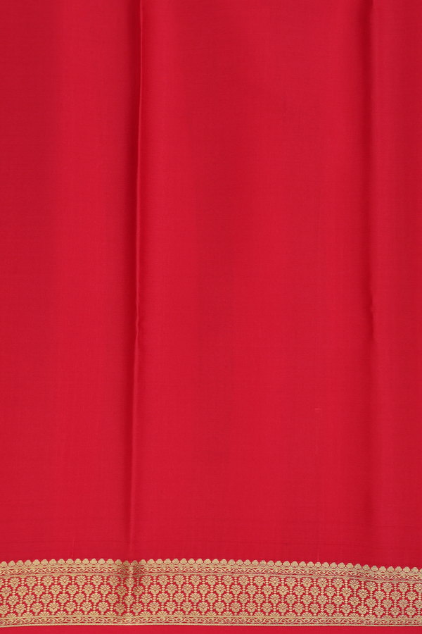 Mysore Silk Saree In Red With Checks Design