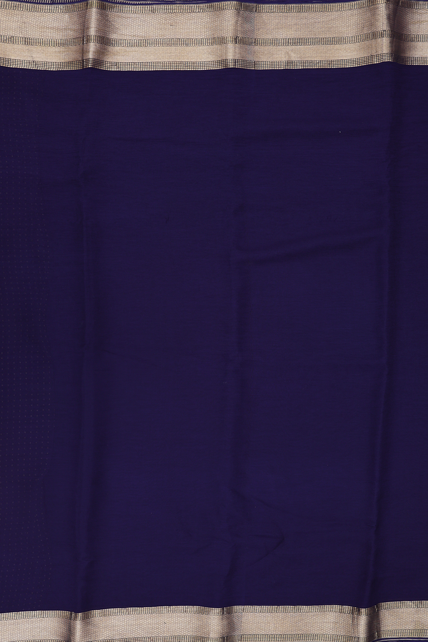 Chiffon Saree In Navy Blue With Zari Border