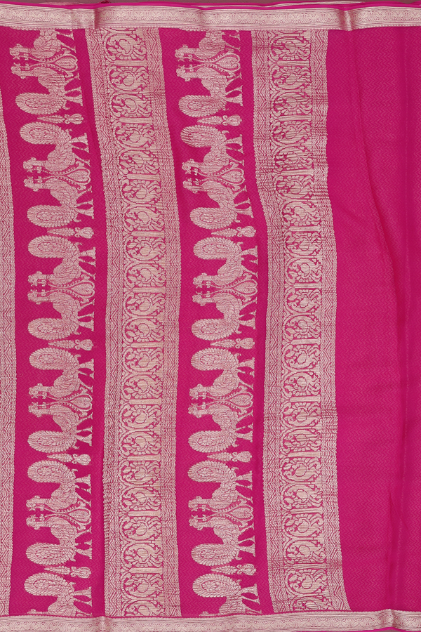 Chiffon Saree In Deep Purple With Floral Buttas