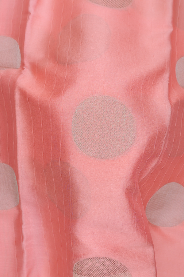 Mysore Silk Saree In Peach With Circle Motifs
