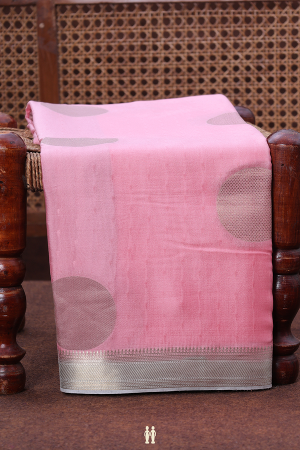 Mysore Silk Saree In Pink With Circle Motifs
