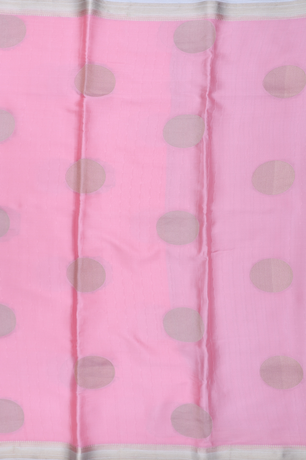 Mysore Silk Saree In Pink With Circle Motifs