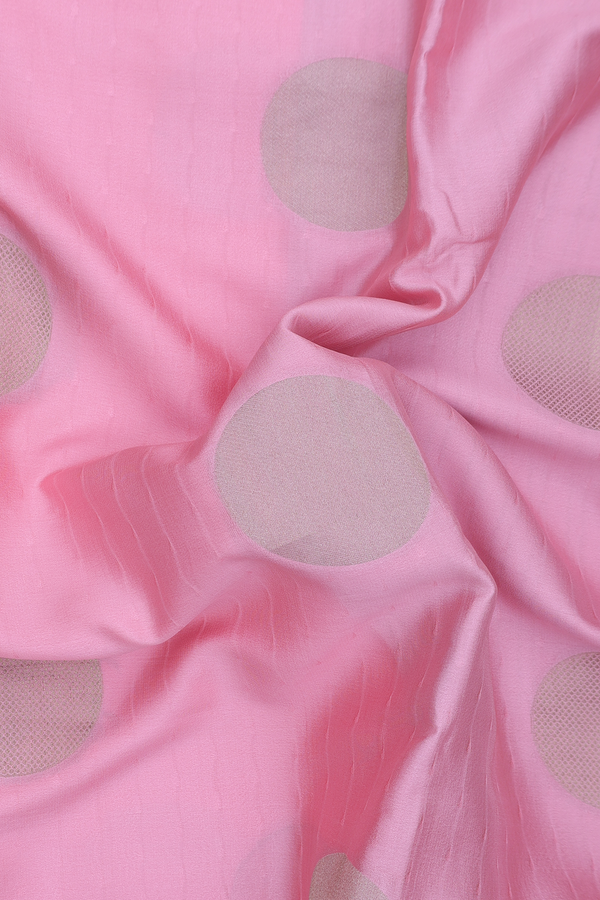 Mysore Silk Saree In Pink With Circle Motifs