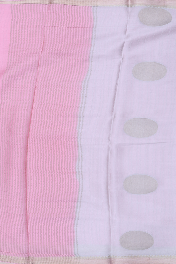 Mysore Silk Saree In Light Grey With Circle Motifs