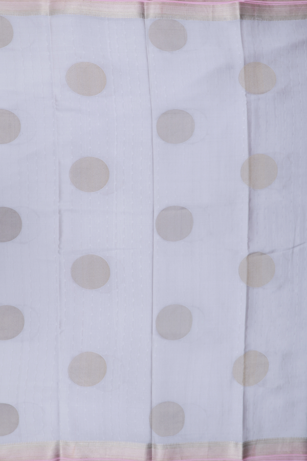 Mysore Silk Saree In Light Grey With Circle Motifs