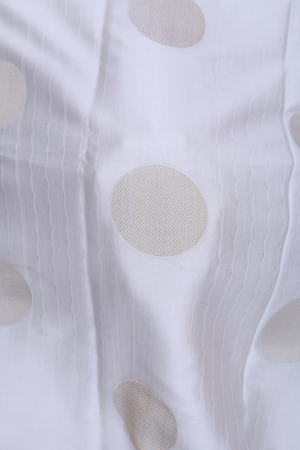 Mysore Silk Saree In Light Grey With Circle Motifs