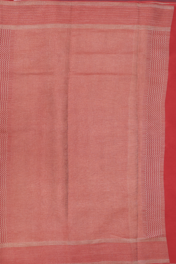 Mysore Silk Saree In Rust Orange With Ogee Design