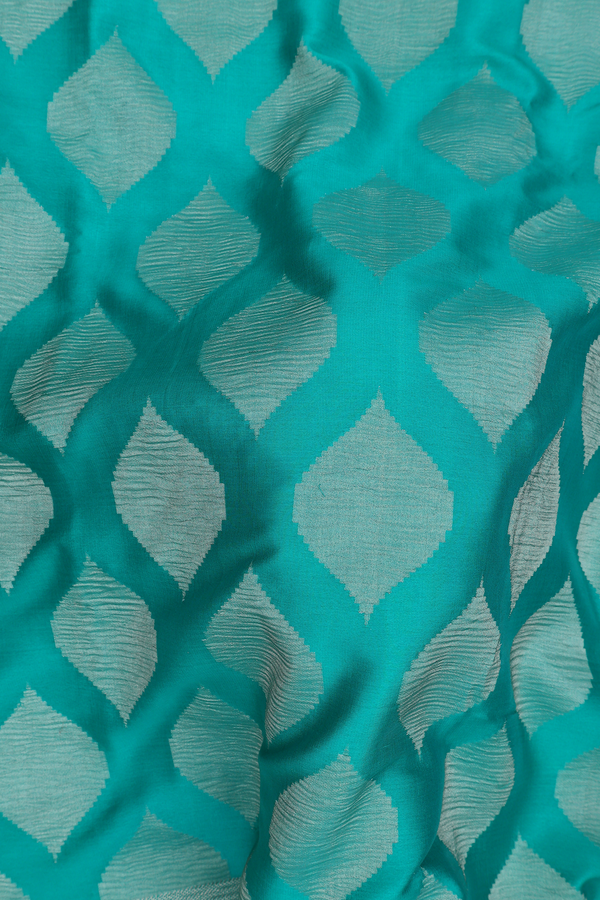 Mysore Silk Saree In Green With Ogee Design