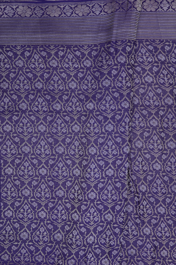 Mysore Silk Saree In Royal Blue With Allover Design