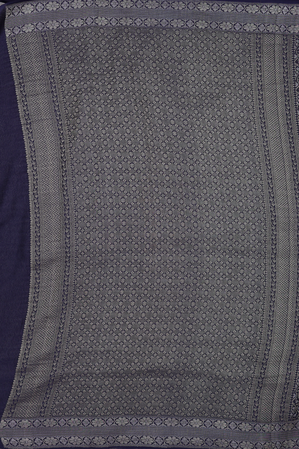 Mysore Silk Saree In Midnight Blue With Allover Design