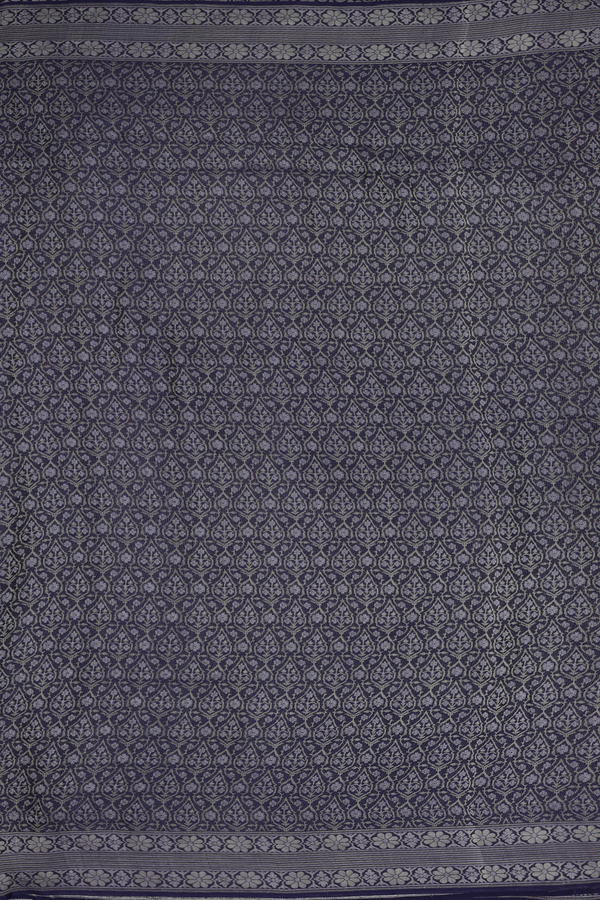 Mysore Silk Saree In Midnight Blue With Allover Design