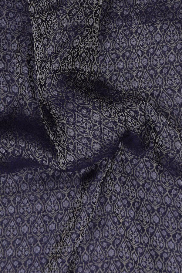 Mysore Silk Saree In Midnight Blue With Allover Design