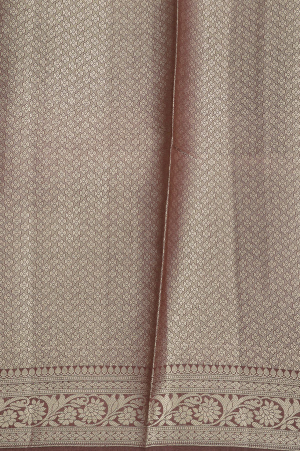 Raw Silk Saree In Brown With Allover Design